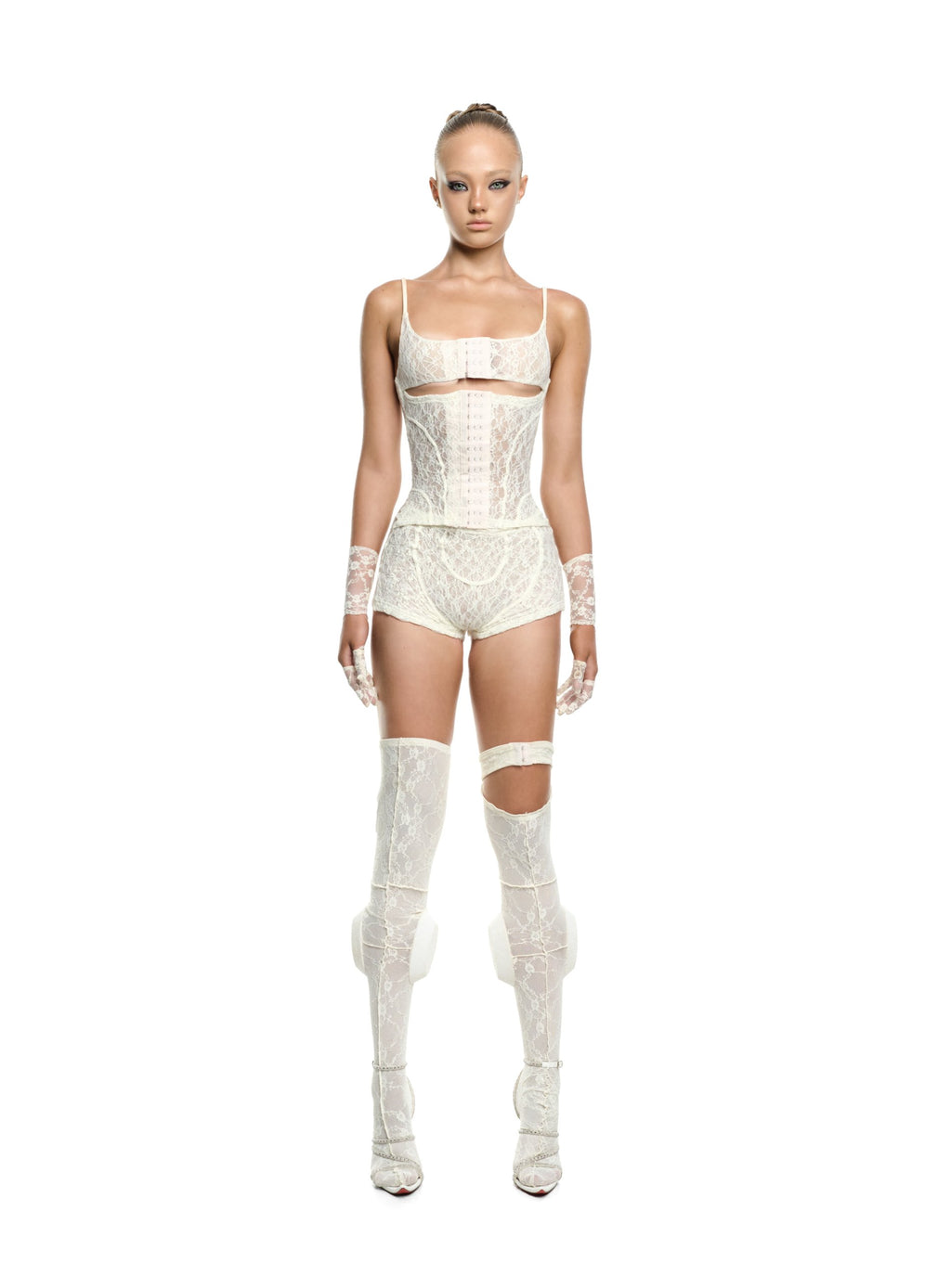 GEN LACE TAN PLAYSUIT