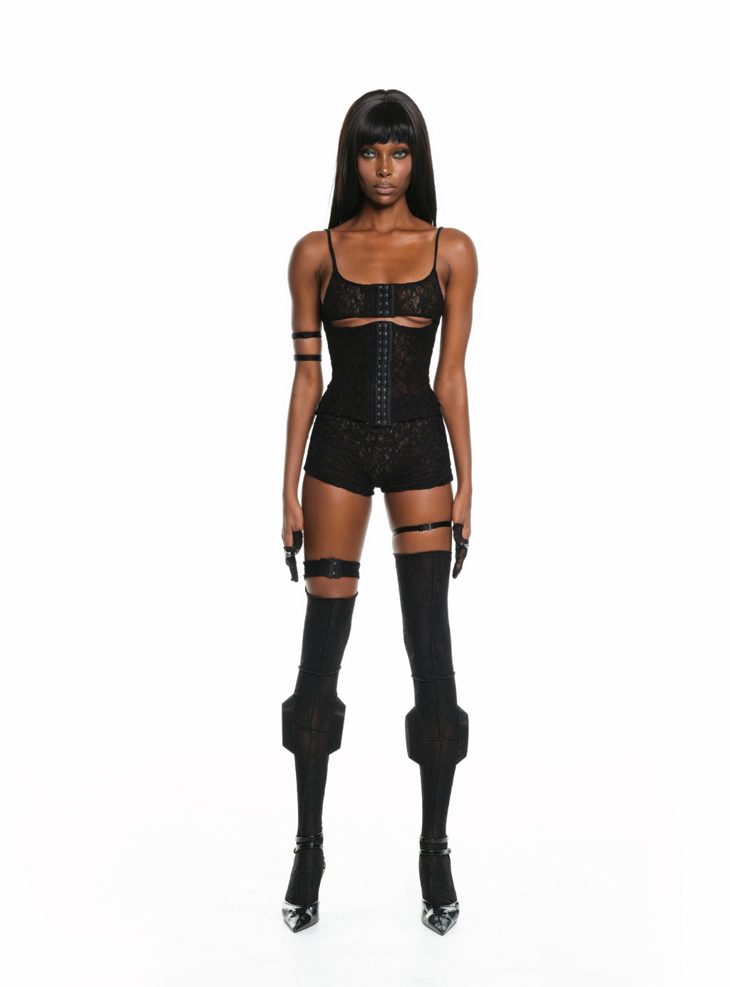 GEN LACE BLACK PLAYSUIT