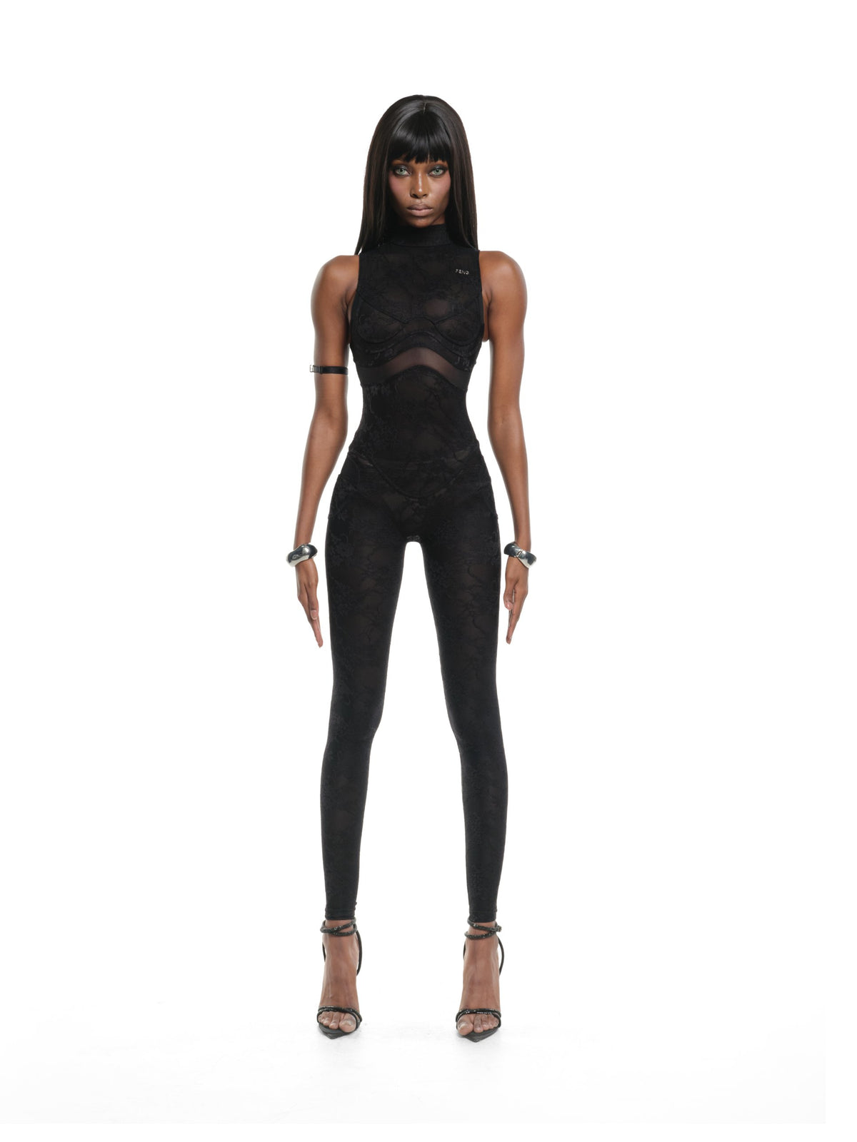 A1 LACE BLACK CATSUIT