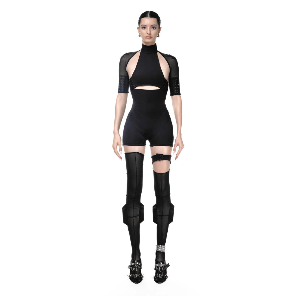 CAT TATTOO BLACK PLAYSUIT alternate