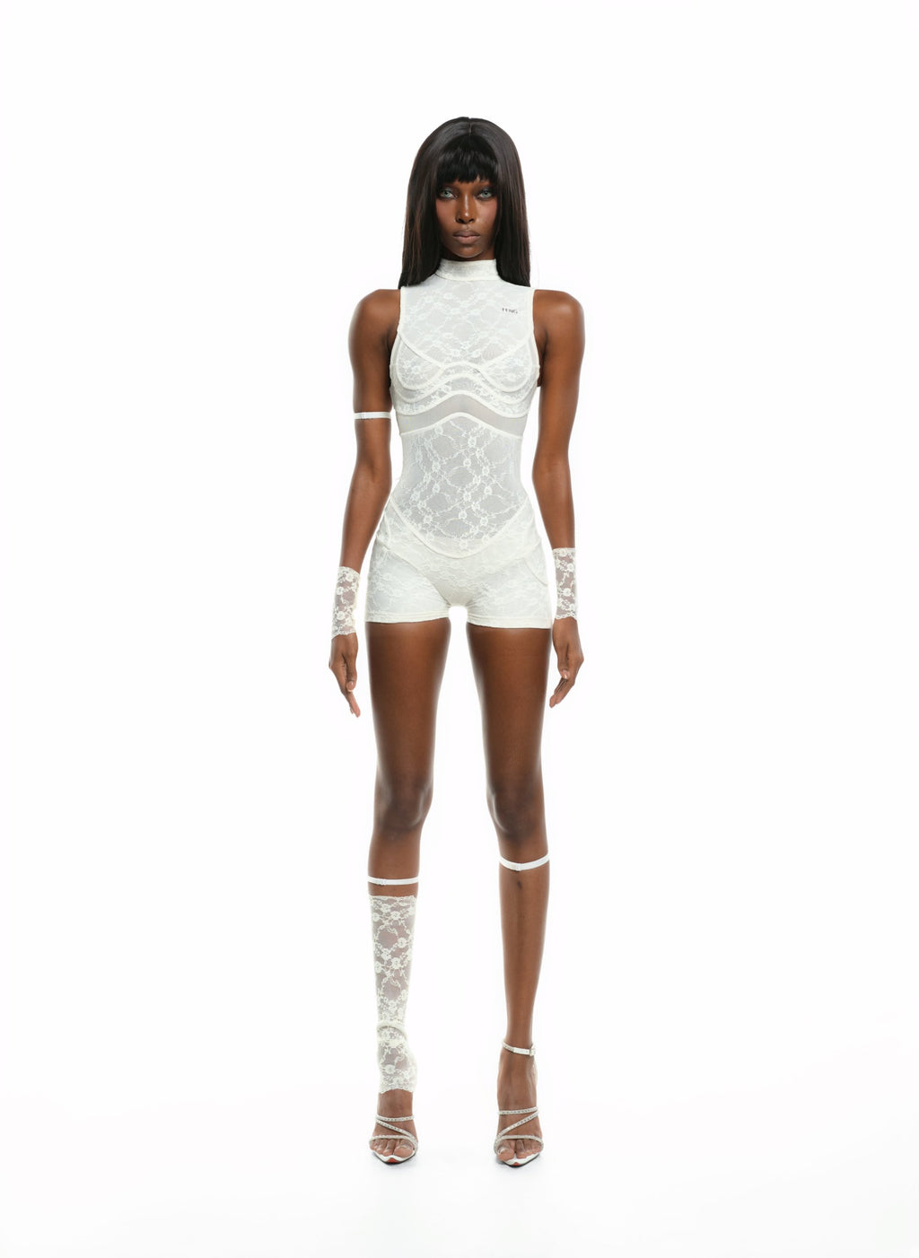 A1 LACE TAN PLAYSUIT