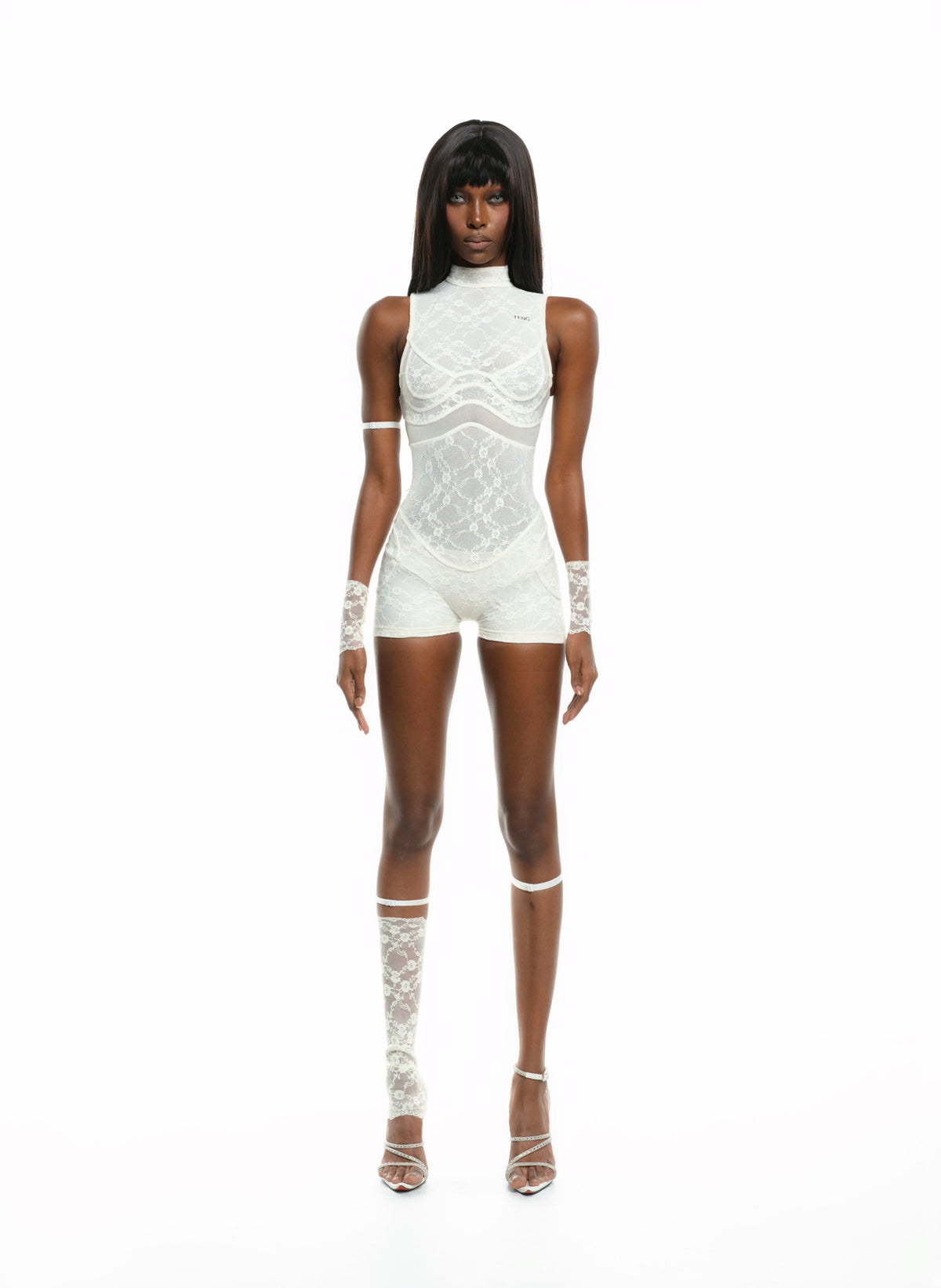 A1 LACE TAN PLAYSUIT