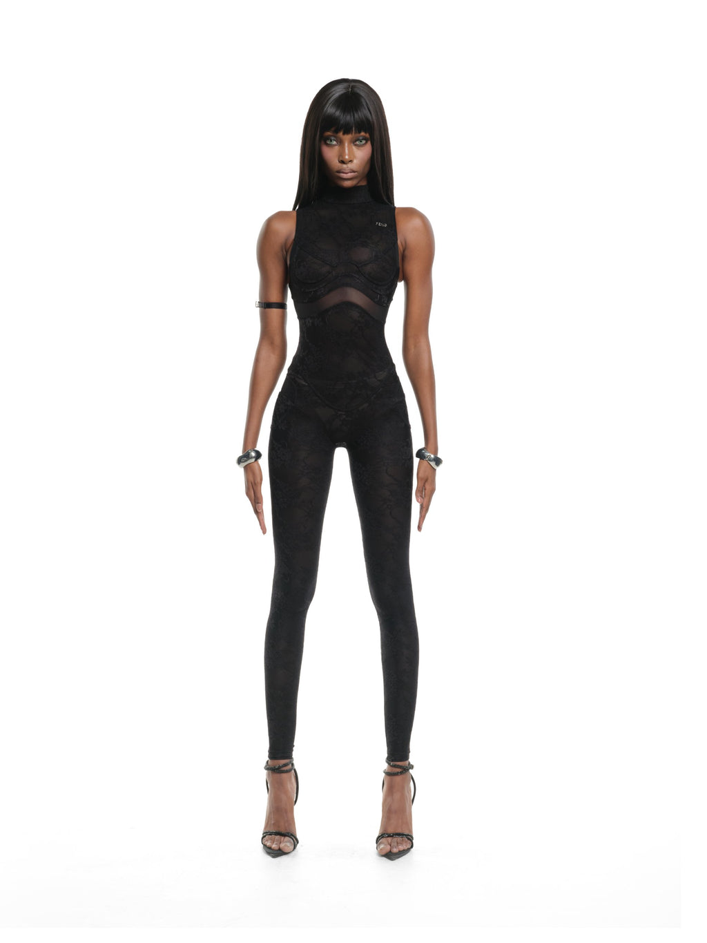 A1 LACE BLACK CATSUIT