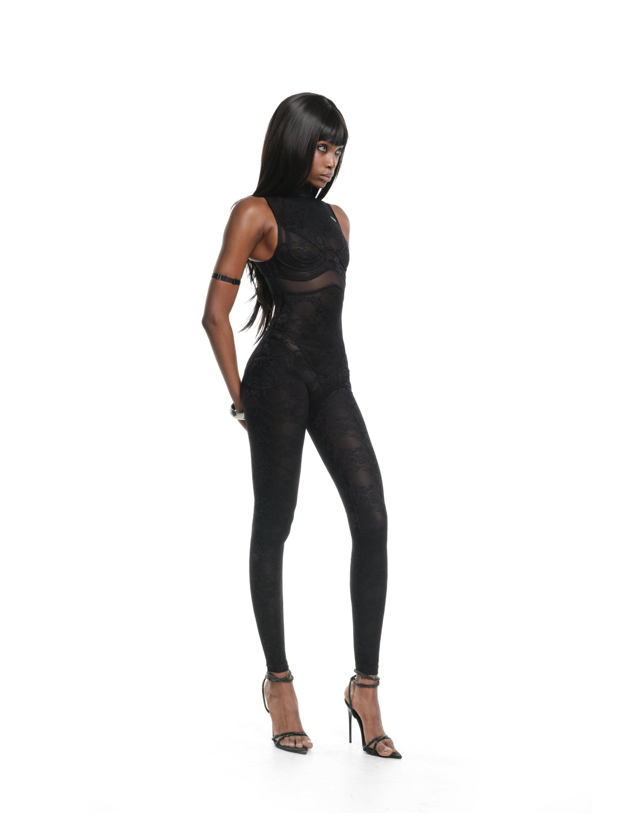 A1 LACE BLACK CATSUIT